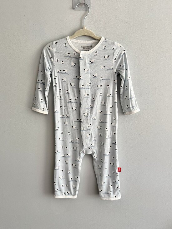 Magnetic Me Other - Magnetic Me Baa Baa Baby Blue Modal Magnetic Romper 3–6M